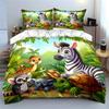 Jungle Animal Friends Playset Exquisite Three-Piece Bedding Set Gift For Kids And Adults