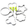 Set of 5 pieces, stainless steel egg molds, silver egg ring molds of different shapes, used for frying eggs, etc