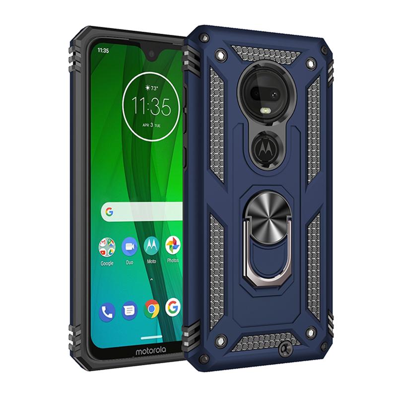For Motorola Moto G7 Power Case Shockproof Armor Car Magnetic Metal Ring Stand Phone Case For Moto G6 G7 Play G7 Plus Back Cover