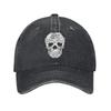 Vintage Pug Skull Dog Baseball Cap Men Women Distressed Washed Cap  Outdoor All Seasons Travel Adjustable Caps Hat