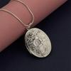 Popular 925 Sterling Silver Egg-Shaped Carved Photo Frame Pendant with Snake Bone Necklace Fashionable and Simple JewelryGood product