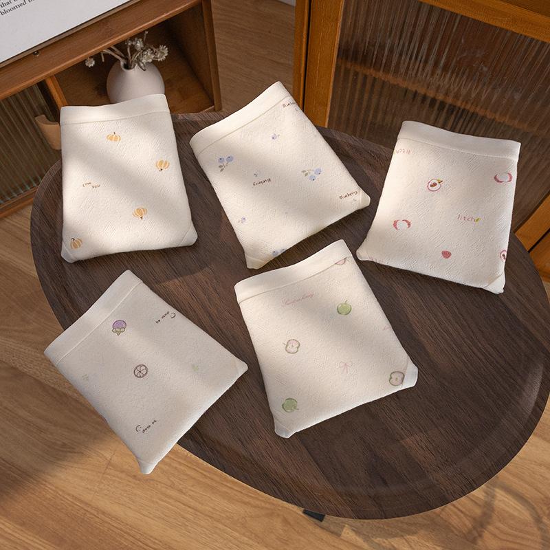 Ladies Spring and Autumn Printed Cute Cotton 10A Antibacterial Extended Crotch Panties