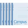 KOKUYO Campus Note B 6mm Ruled 100 Sheets 35 Lines Blue 5 Books semi-B5 (NO-10BN)
