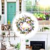 Пасхальные венки для входной двери, пасхальный венок в виде яйца, 40 см искусственный пасхальный венок, входная дверь, красочный пасхальный венок в виде яйца с листьями