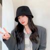 Hat Women's Autumn and Winter Solid Color Suede Fisherman Hat Ins Face Showing Small Bucket Hat Japanese Style Basin Hat for Men