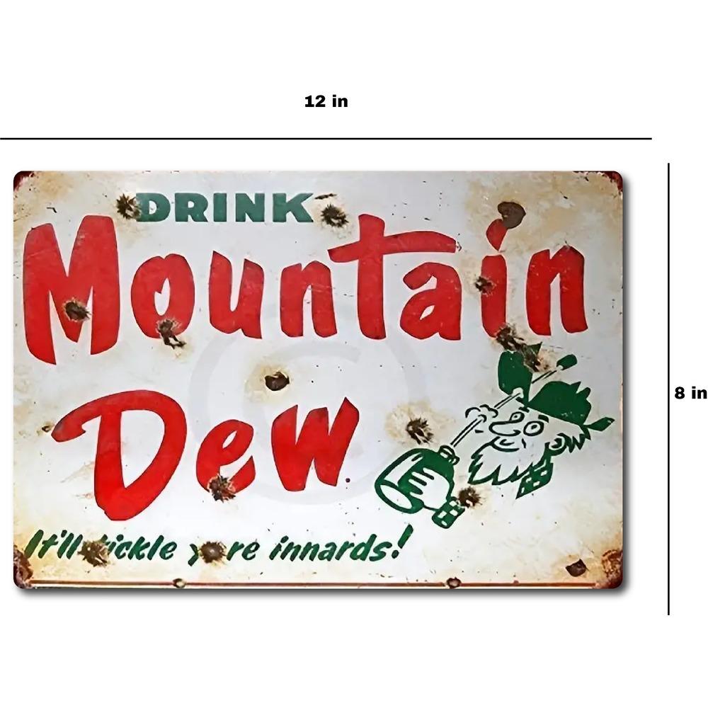 Знак Mountain Dew, металлическая табличка с надписью «Soda» в винтажном стиле, жестяная табличка в стиле ретро на бутылку газировки