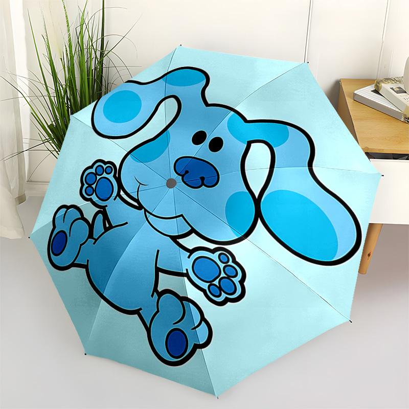 Blue's Clues,Puppy Dog Pals Automatic Folding Umbrella Compact 8 rib Design,Unique Style,Suitable for Everyday Outdoor Use,Perfect Gif