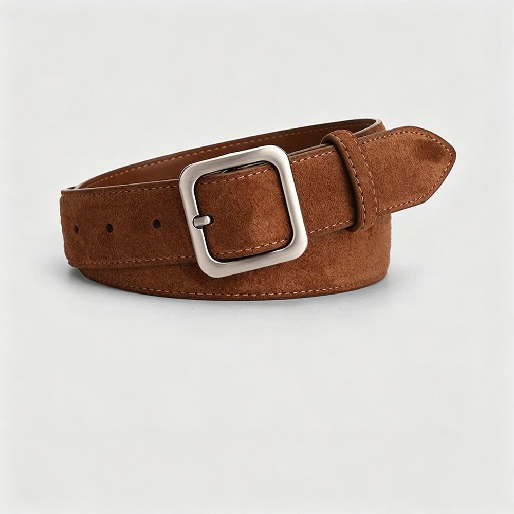 PU Leather Suede Belt Minimalist Decorative Belt Fashion Casual Belt For Women