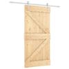Porte coulissante en bois de pin massif - VIDAXL - 100x210 cm - Blanc - Kit de quincaillerie inclus