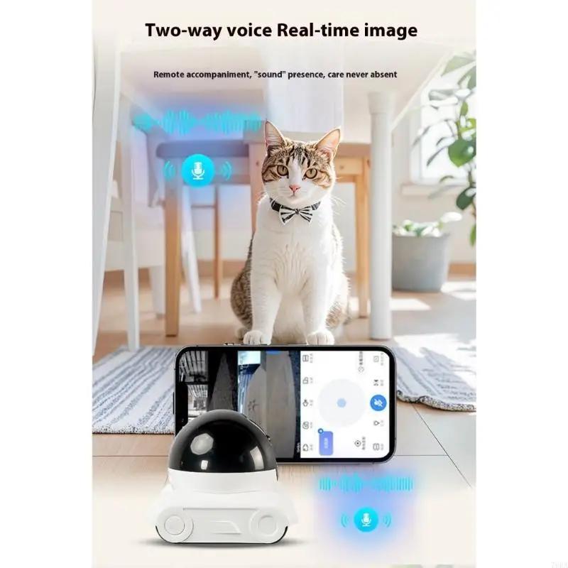 360 Degree Rotating Pet Camera with Two Way Talk Function and Night Detection Robot Cameras for Home Security