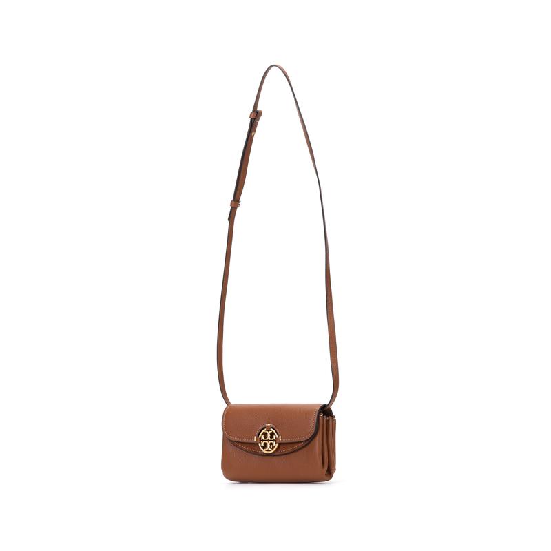 TORY BURCH Miller Metal Logo Cover Closure Cowhide Crossbody Bag Women's Camel 80808-905