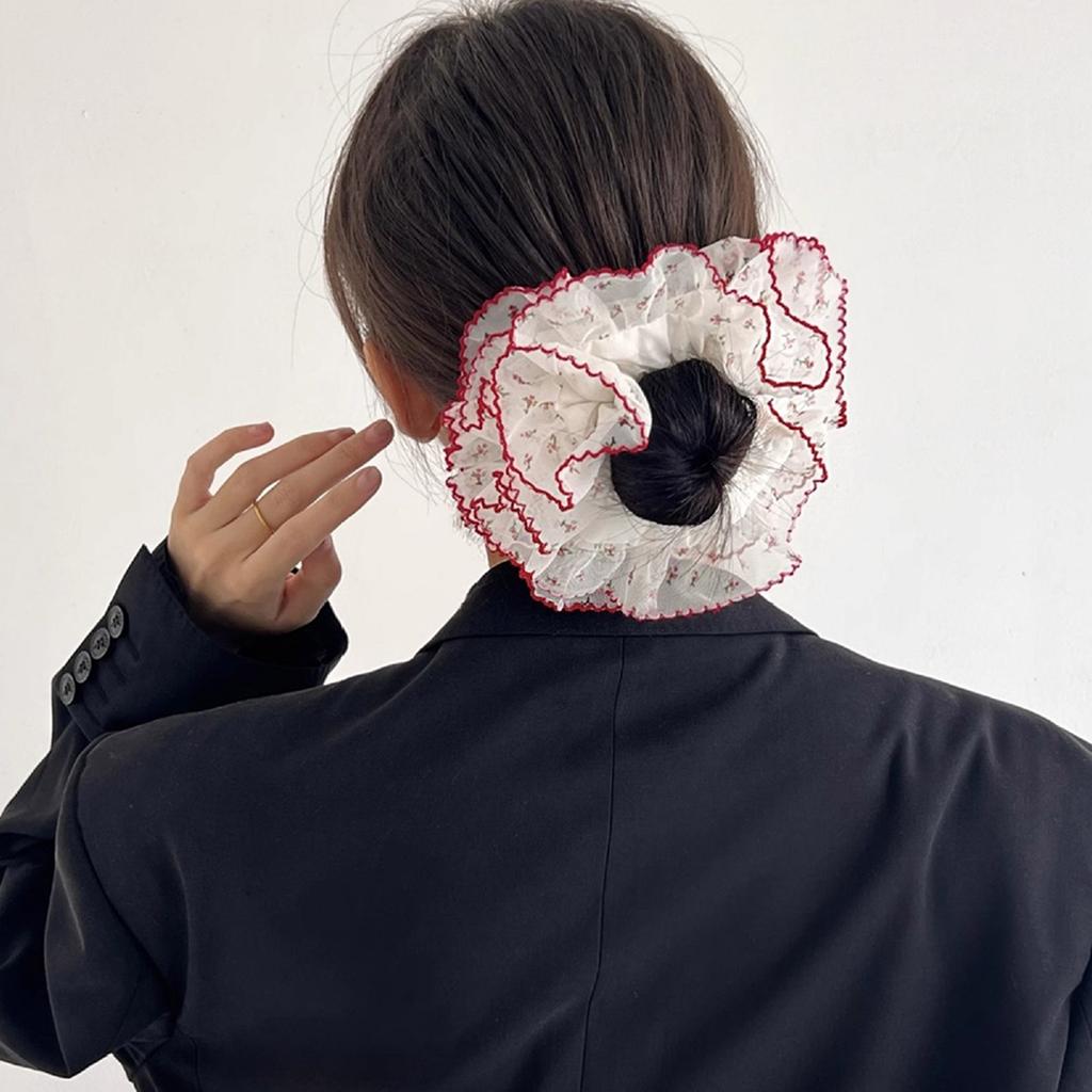 Lace Hair Scrunchies Thick Oversized Hair Scrunchy Elegant Hair Rope Scrunchy Women Ponytail Holder