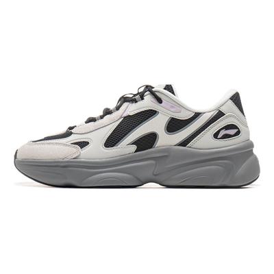 Li Ning Nai Ye 2.0 Удобные универсальные нескользящие износостойкие низкие повседневные туфли женские кроссовки бежево-черные AGCU376-3