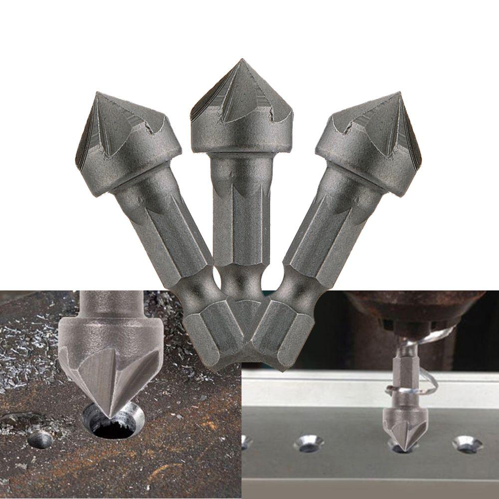 90 Degree Bevel Cutting 1/4" Hex Shank Deburring Drilling Chamfer Bit Cutter Countersink Drill