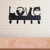 Love Cats Key Rack Small 9 Inch Wide Wall Mounted Curled Cats Key Holder Key Hanger Towel Rack Coat Rack Cats Key Rack Love