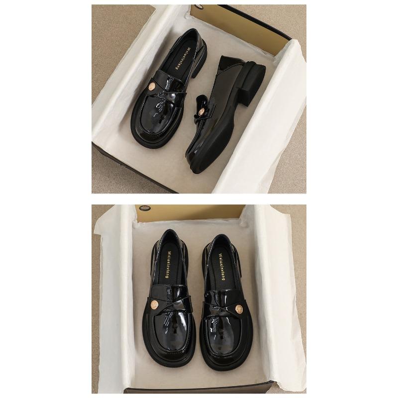 Женские кожаные туфли на платформе