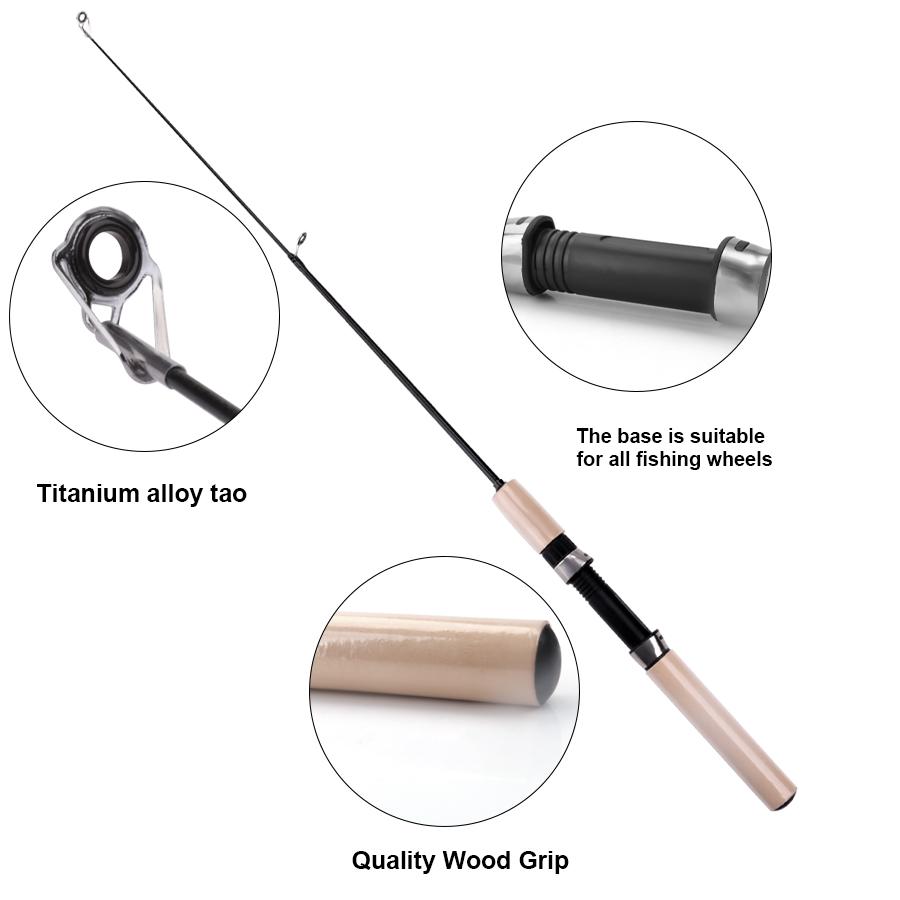 Зимние удочки для зимней рыбалки FTK 55 см/21,65 дюйма 65 см/25,59 дюйма/75 см/29,52 дюйма CW10-20G Катушки для зимней рыбалки Зимние мягкие удочки для ловли карпа