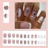 Valentine Fake Nails Short Press On Nails Square Red Full Cover Glue On Nails Valentine Heart-Shaped Nails With Cute Designs Extra Short With 2ml Glue