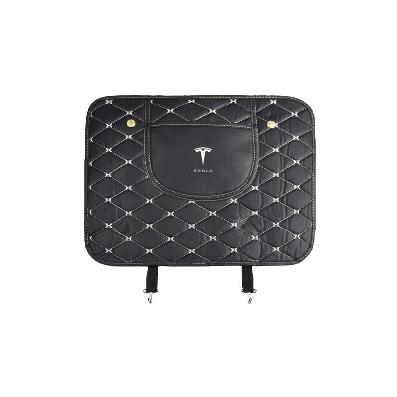 Car Anti-kick Pad Interior Pu Leather Auto Seat Back Protector Pads For Tesla Model 3 Model S Model X Y Roadster Performance