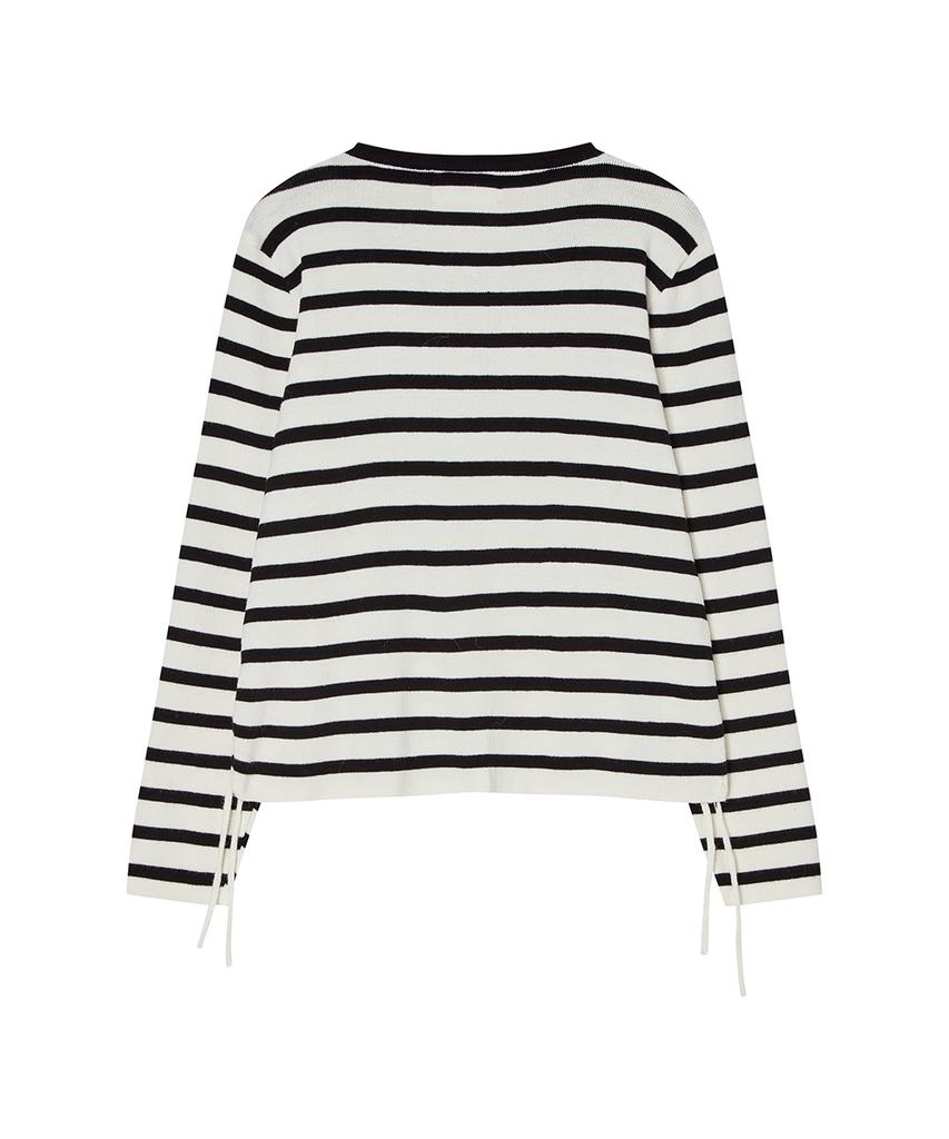 THE GREEN LAB Striped Shirred Knit [White]