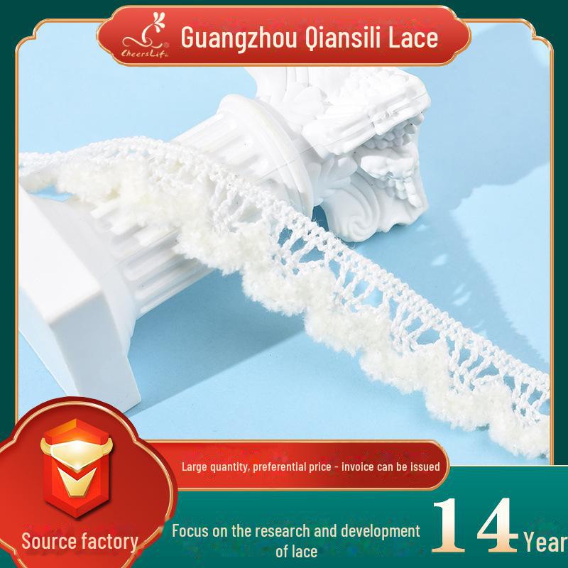 Мягкое зубчатое хлопковое кружево с водорастворимой вышивкой