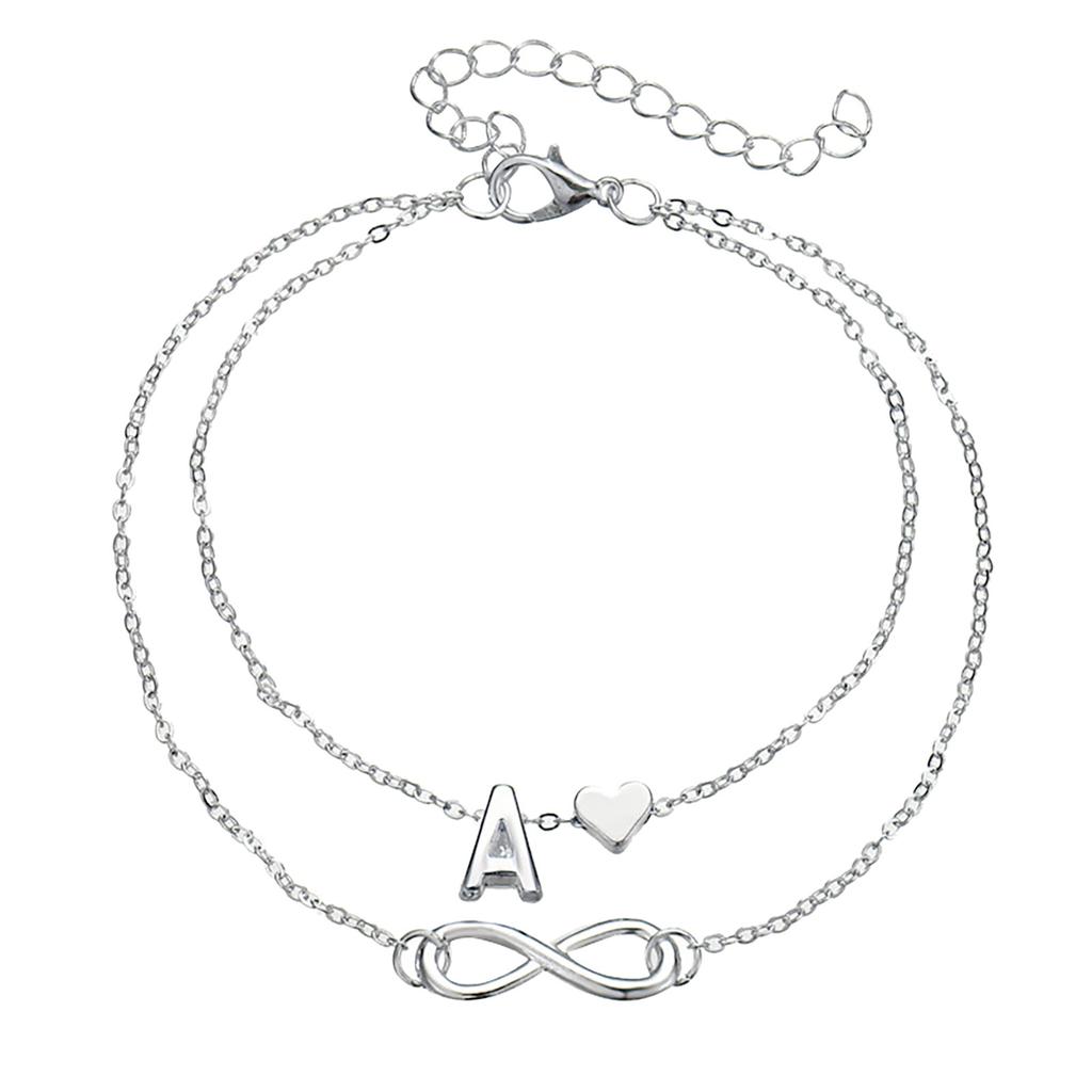 Letter Double Foot Chain Infinite Love Chain Women's Foot Chain Summer Gift Beach Gift For Mother