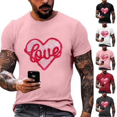 Летняя мужская популярная футболка с круглым вырезом и коротким рукавом с принтом