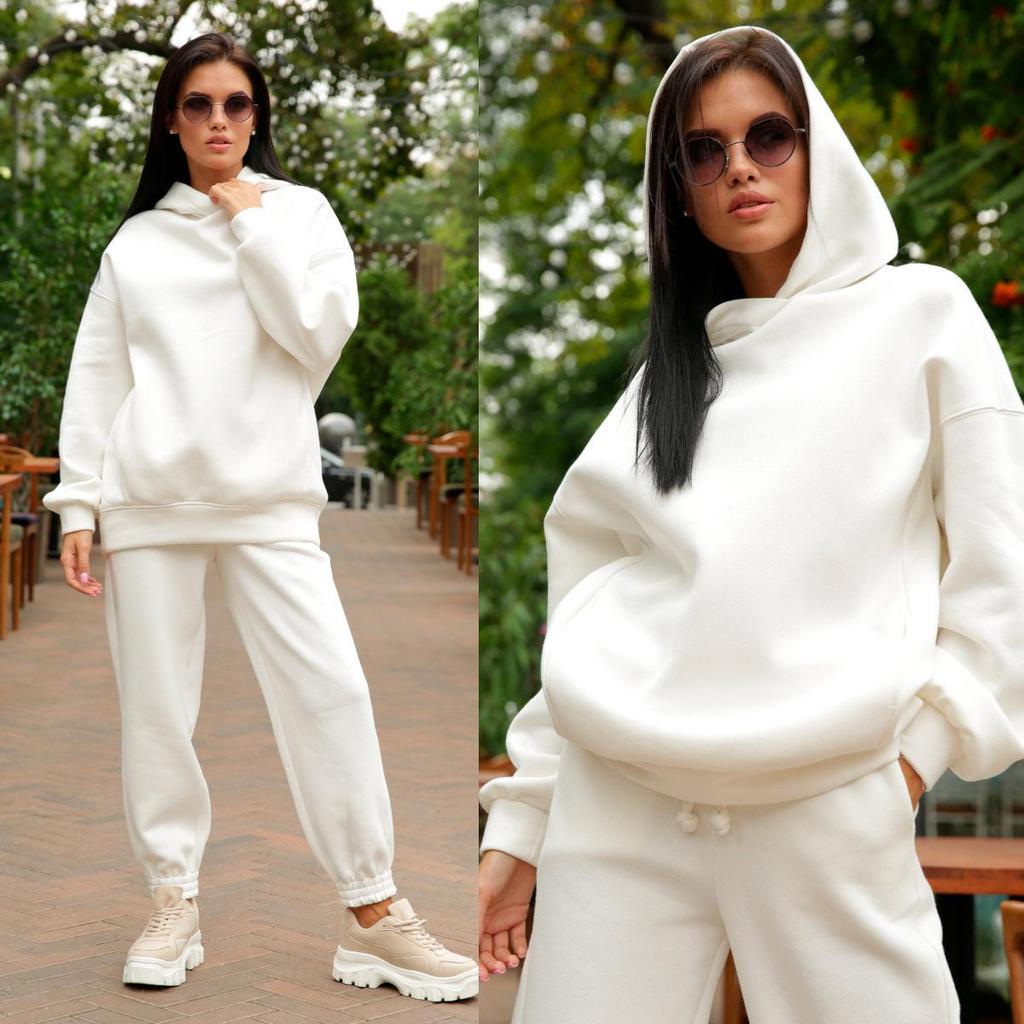 Autumn and Winter Outdoor Sports Solid Color Hooded Sweater Casual Two-piece Suit