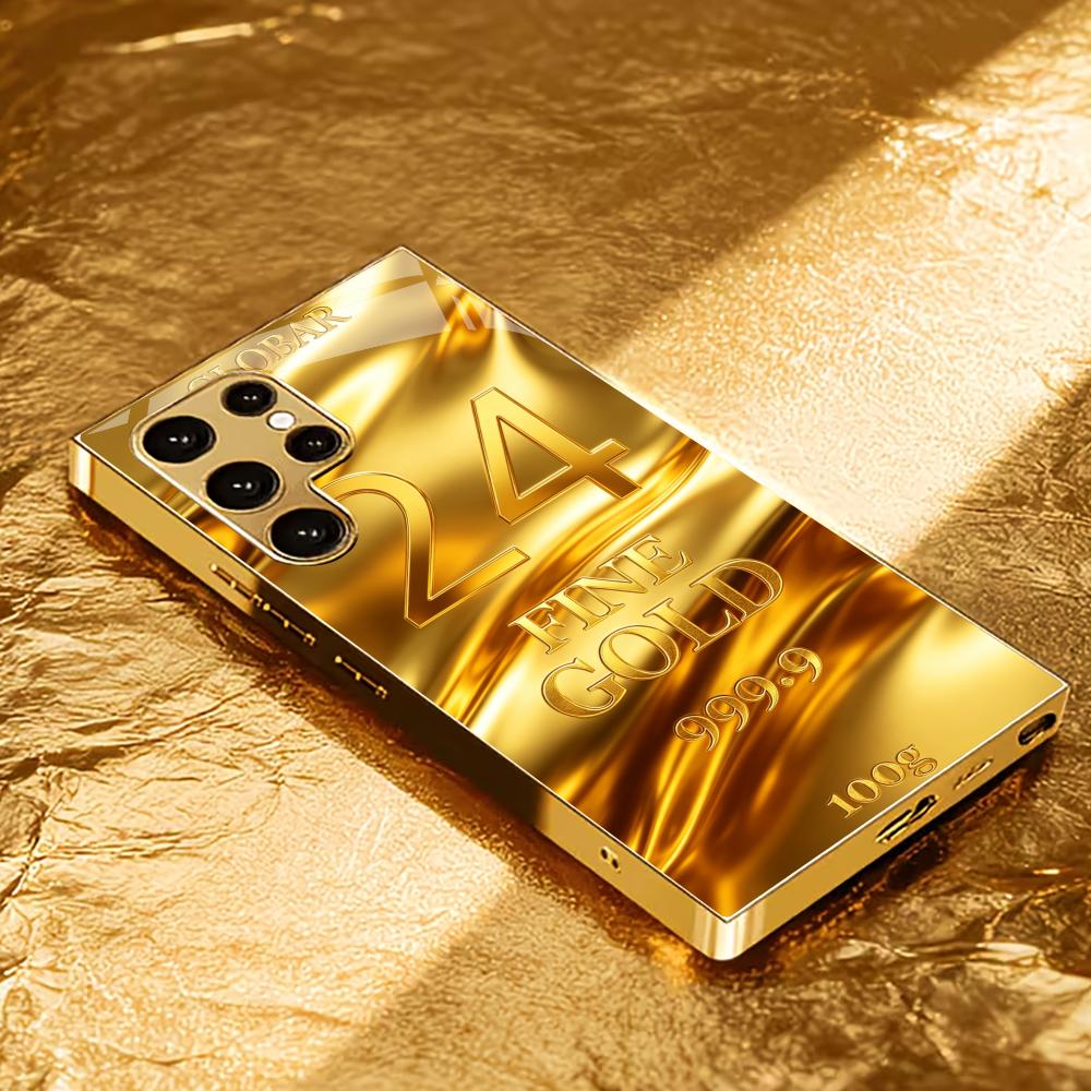 Стильный противоскользящий чехол для телефона 24K Gold s26 ultra case s25 ultra case стекло для Samsung Galaxy S26 S25 S24 S23 S22 FE Ultra Plus