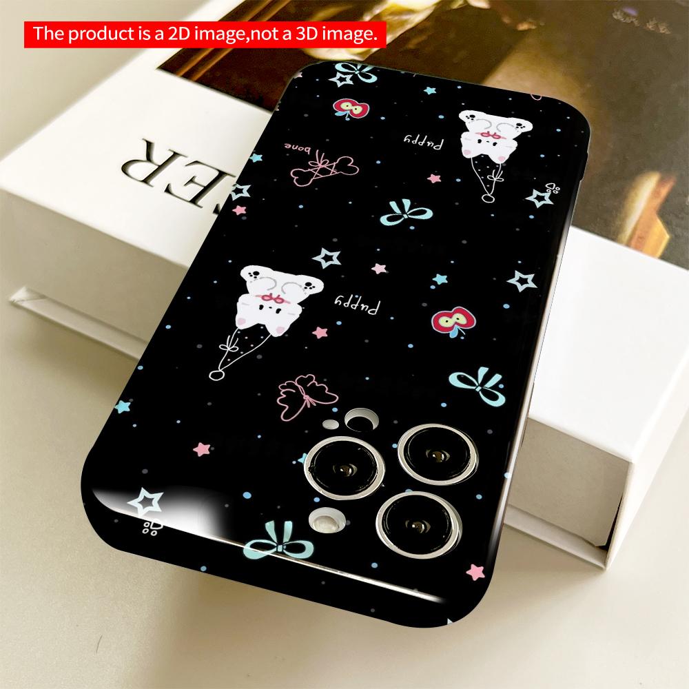 Cute Puppy & Starry Night Phone Case All inclusive film hard phone case, compatible with iPhone 18 Pro Max 17 16 15 14 13 12 11