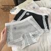 Female Spring and Autumn Pure Cotton Lace 10A Antibacterial Extended Crotch Wrap Hip Breathable Mid Waist Flat Angle Briefs