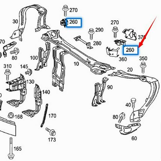 Замок капота Mercedes-Benz C-Class W203 2198800060