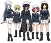 PLATZ Girls Panzer Final Chapter Набор фигурок команды «Акула» старшей школы Оараи и 1/35 Girls'