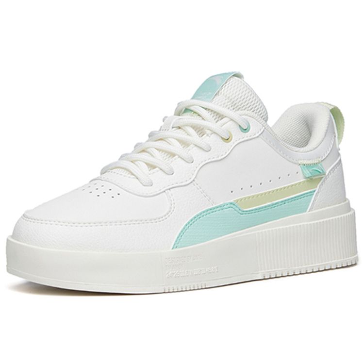 Anta Кроссовки Lifestyle Series Milk Cap, легкие, прочные, низкие, для скейтбординга, женские, белые, зеленые 922228012-2