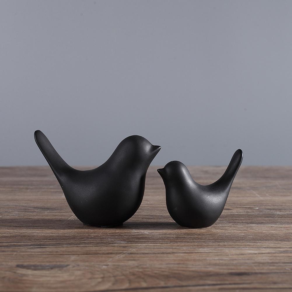 Lifelike Ceramic Bird Ornament Minimalist Style Bird Statue Collectible Figurines For Home Office Decor
