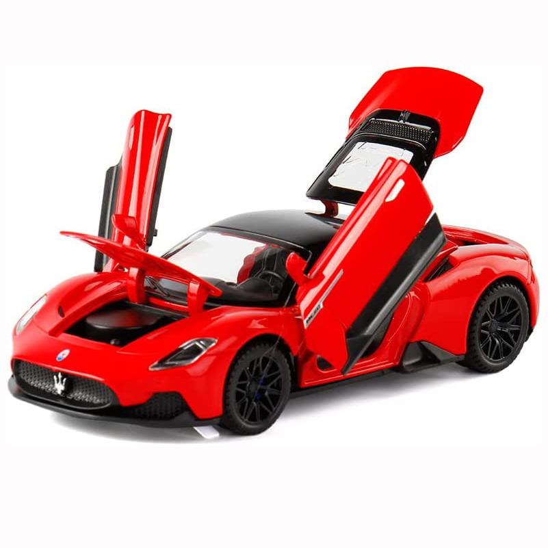 Коллекционный сплав 1:32 модели игрушечных машинок Maserati MC20, откидные автомобили со звуком и светом для детей и взрослых, подарочная коллекция