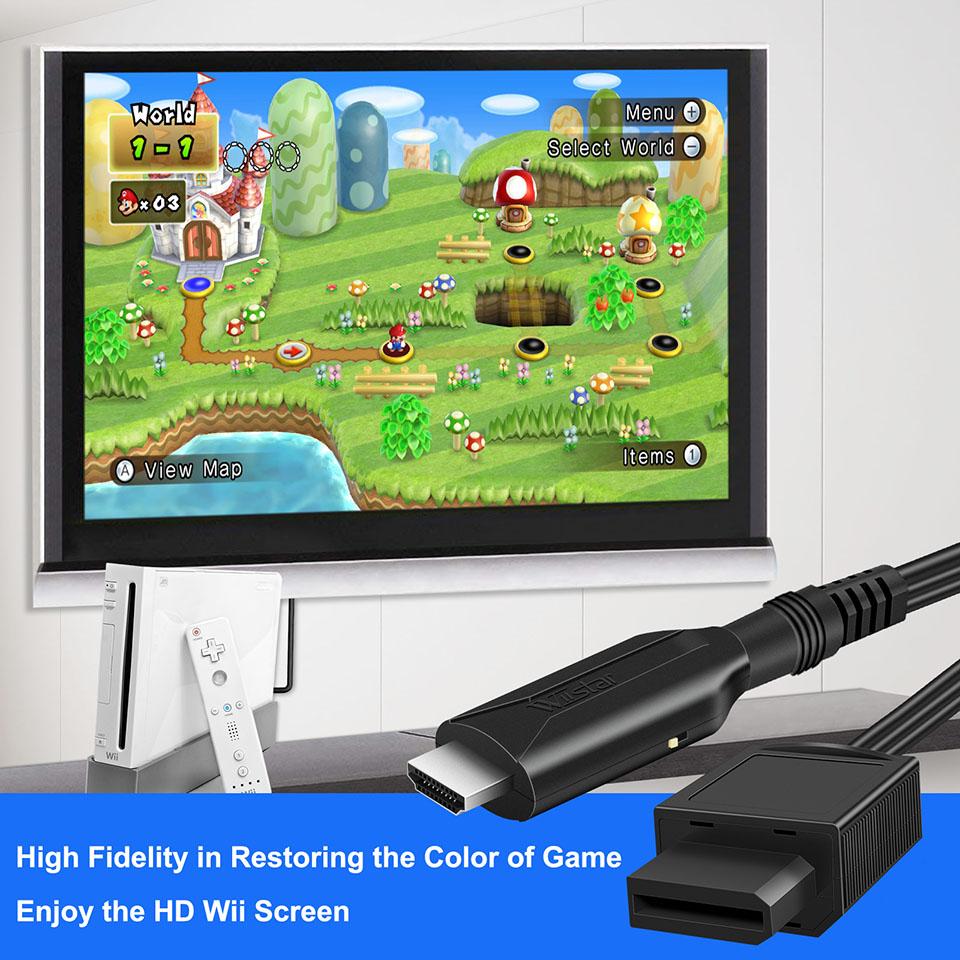 Конвертер-адаптер Wii в HDMI Full HD 1080P Wii2HDMI Кабель-видеоконвертер для ПК HDTV Монитора Дисплея Адаптер Wii в HDMI