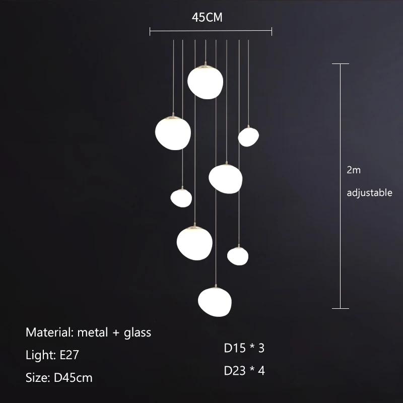 Скандинавский минималистский лестница люстра пузырьковый стеклянный светильник роскошная гостиная семейная кухня ресторан подвесной светильник на потолке