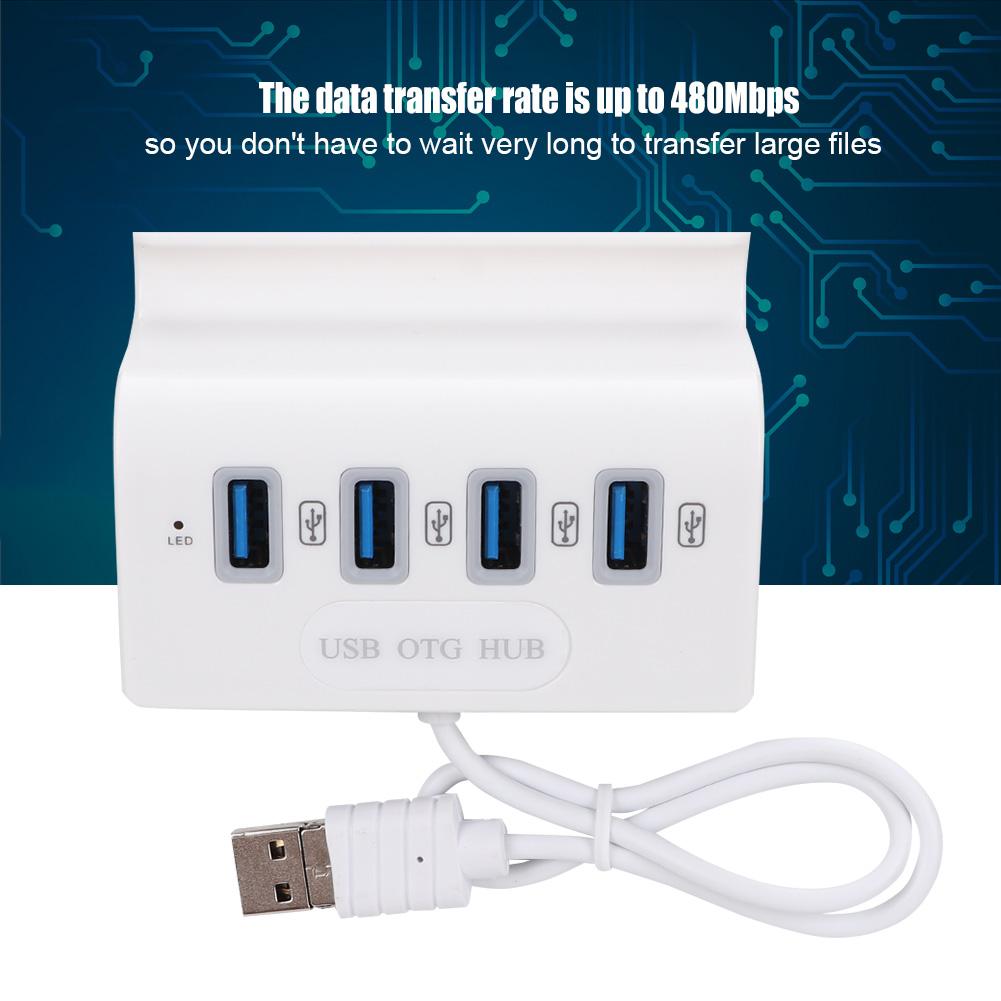 4 Port USB Hub Multiple Interfaces OTG Hub Adapter For Phone Tablet Desktop