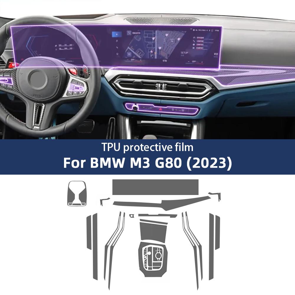 For BMW M3 G80 2023 2024 Invisible Interior TPU Film Full Set Protective Layer Scratch Resistant Car Modification Accessories