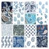 Комплект из 16 штук, толстая четверть, принт пейсли, 18 x 22 дюйма, лоскутное шитье своими руками - предварительно нарезанная ткань из 100 хлопка для квилтинга, синяя и