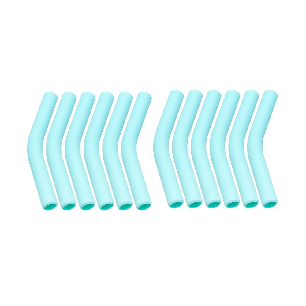 12pcs Silicone Metal Straws Tips Cover Curved Straw Cover Cup Accessories Straw Topper Party