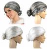 Natural Grandma Costume Wig Grey Dress Up Show Wig Old Woman Cosplay Wig  Halloween Masquerade