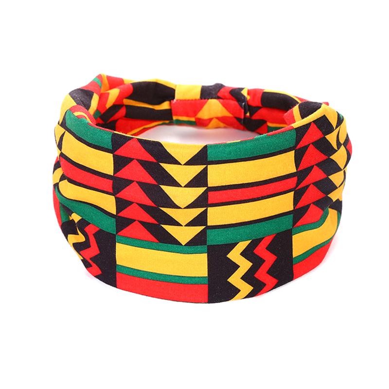 Модная хлопковая эластичная повязка на голову с африканским узором и принтом в виде крученой резинки для волос, широкие повязки для волос, бандана, тюрбан, повязка на голову