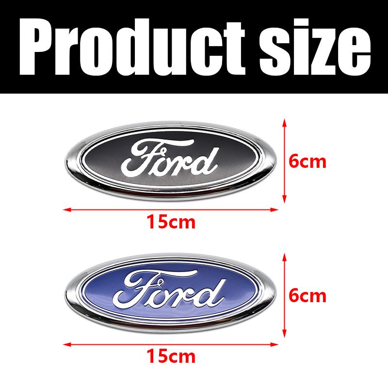 AACW1 15cm ABS Car Front Rear Trunk Badge Emblem Replacement For Ford Focus Mondeo EcoSport Ranger Fiesta Kuga Auto Tuning Accessories