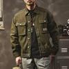 Men's Retro Heavyweight Denim Hunting Workwear Jacket - Loose Fit for Spring and Autumn