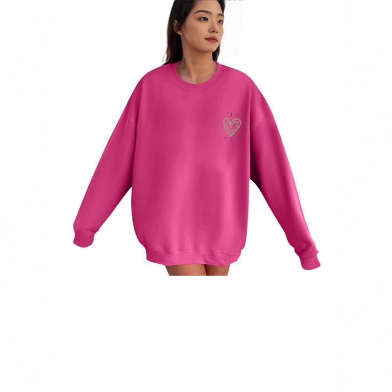 Unisex Oversized Hoodless Sweatshirt Women Men Fall Winter Casual Long Sleeve Cotton Blend Top