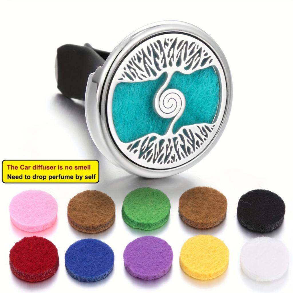1 шт. Автомобильный ароматерапевтический диффузор-медальон, автомобильный зажим, диффузор эфирных масел, автомобильный зажим для вентиляции, освежитель воздуха, очиститель с 10 шт. смешанных подушечек