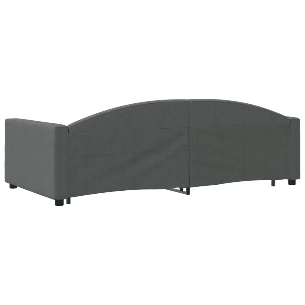 Extendable Daybed Dark Gray 100 x 200 cm Fabric