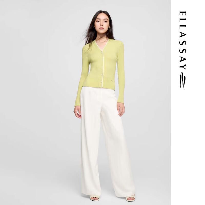 ELLASSAY Women's V-Neck Knit Sweater